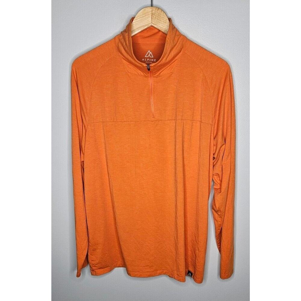 Alpine Design Shirt Mens Large Orange Base Layer Lyocel Stretch Gorpcore‎ Hiking